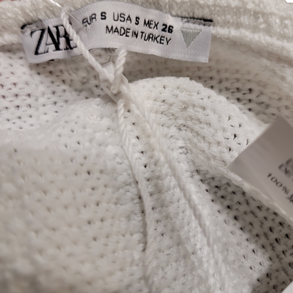 Zara Bralette / Crop top Size Small White - Picture 6 of 7
